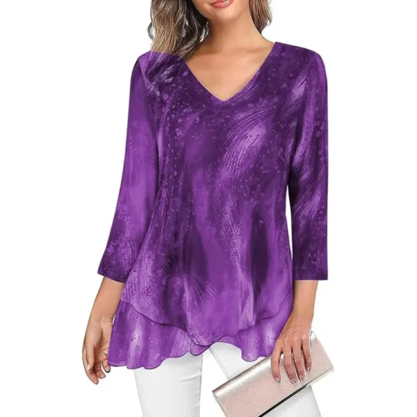 Blusa Suelta Sólidos Estampadas Casual - Imagen 2