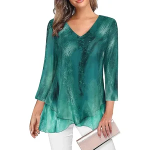Blusa Suelta Sólidos Estampadas Casual