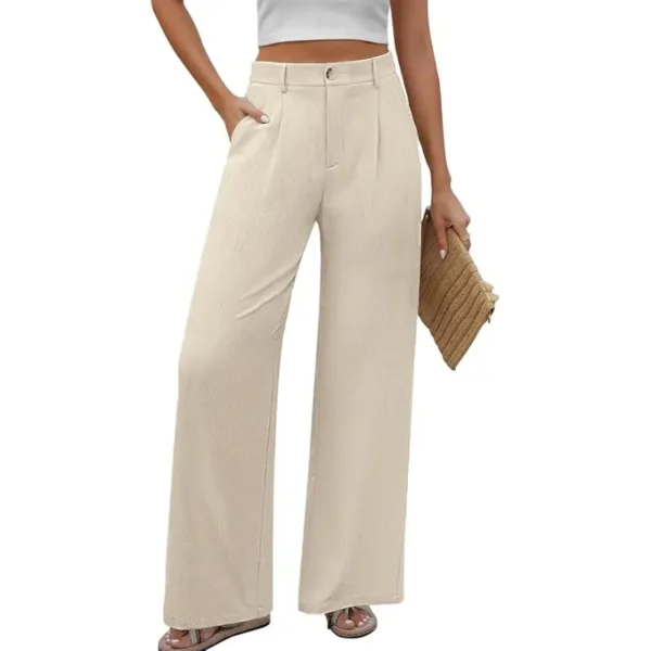 Pantalones Mujer Verano Suelto Rectos Casual Cintura Alta